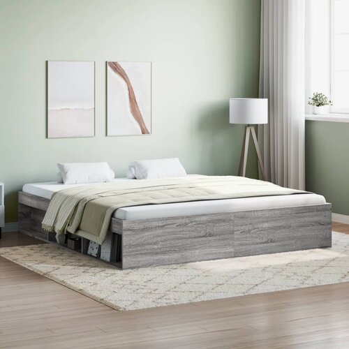 VidaXL Posteljni okvir siva sonoma 180x200 cm Slike