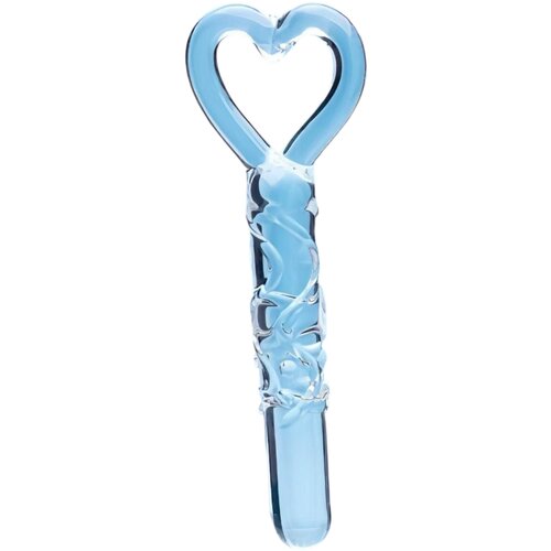 Clarity stekleni dildo s srčastim ročajem (prosojen) Slike