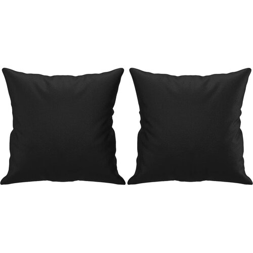  2-dijelni set sofa s jastucima crni od umjetne kože Slike