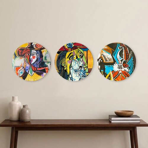 WALLXPERT 3YMDF11913 Multicolor Decorative MDF Painting (3 Pieces) Cene
