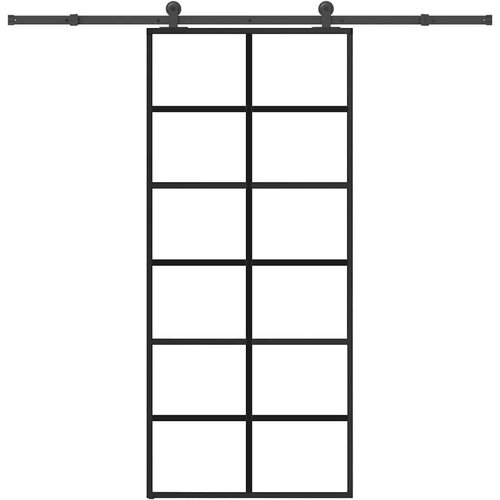  Drsna vrata z opremo 90x205 cm ESG steklo in aluminij, (22058278) Cene