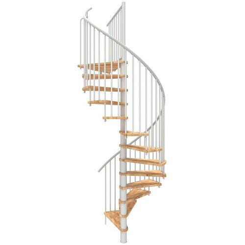Minka Spiralno stopnišče Spiral Smart (Premer: 160 cm, Bela, Barva stopnice: Bukev, Višina nadstropja: 305 cm) Cene