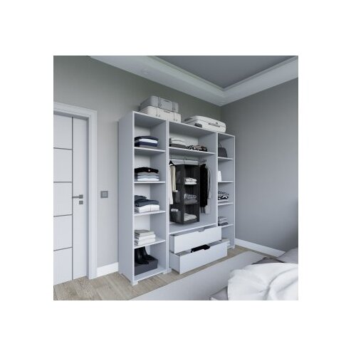 Hanah home duru 1600-023 matte white wardrobe Cene