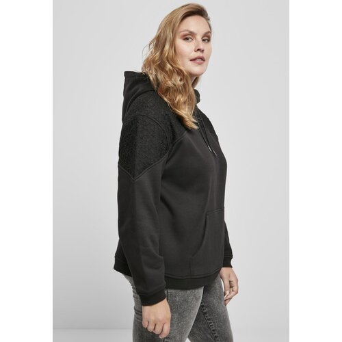 Urban Classics Ladies Lace Inset Hoody Black Slike