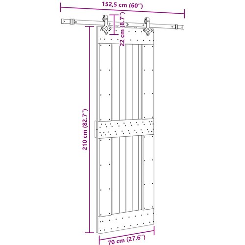  Klizna vrata NARVIK Prirodna i crna 70 x 210 cm (152,5 cm) Slike