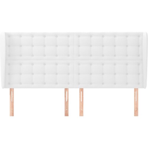  Uzglavlje s u&amp;scaron;ima bijelo 203x23x118/128 cm od umjetne kože Slike
