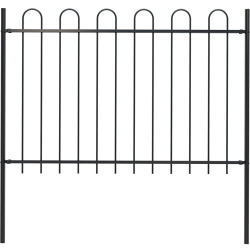vidaXL Vrtna ograda s ukrasnim lukovima čelična 1,8 m crna Cijene