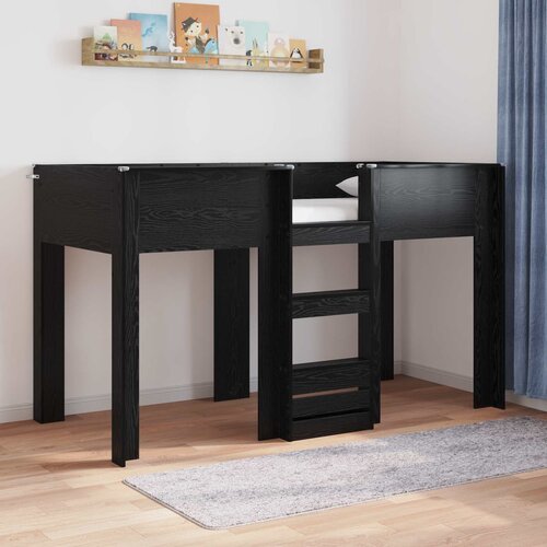 Krevet na kat za djecu Crni hrast 75 x 190 cm Konstruirano drvo Cene