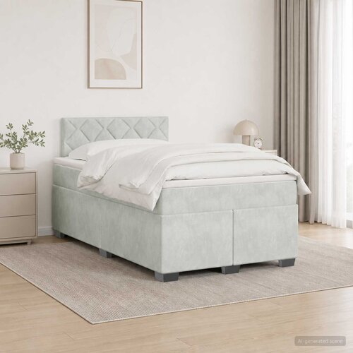  Boxspring krevet s madracem Svjetlosiva 120 x 190 cm Baršun Cene