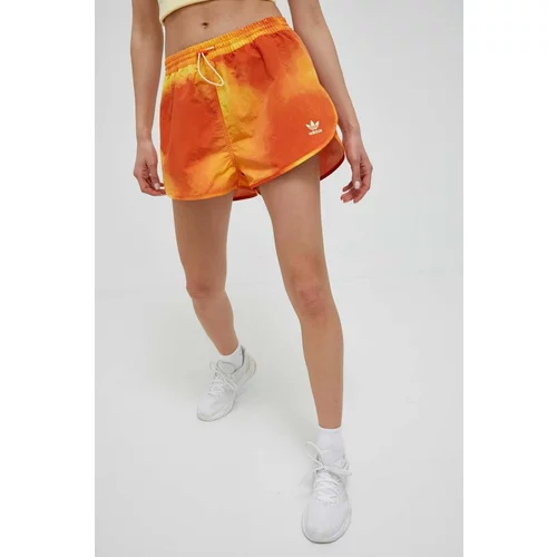 Adidas Kratke hlače ženski, oranžna barva