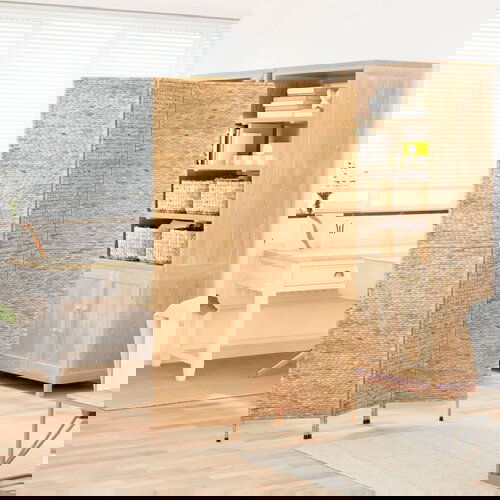 VidaXL Sobna pregrada s 3 panela 122 x 180 cm od vodenog zumbula Slike