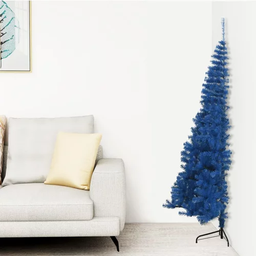  Umjetna polovica božićnog drvca sa stalkom plava 150 cm PVC