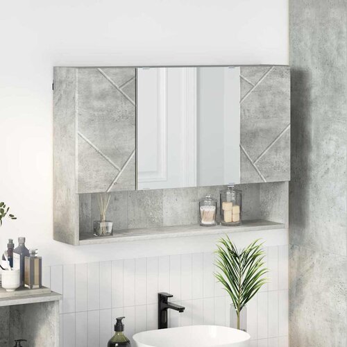 vidaXL Kopalni&scaron;ka ogledalna omara Betonsko siva 80 x 17 x 55 cm Cene