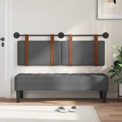  Držeće uzglavlje Zidne Tamno siva 130 x 55 x 5 cm Antikni PU Slike
