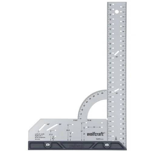 Wolfcraft univerzalni kutomjer (500 x 280 mm, 90 °, Zamjenjivi graničnik)