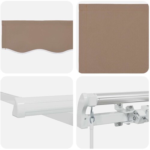  Povlačivi tende Sivosmeđa 600 &amp;times; 300 cm Tkanina i Aluminij Slike