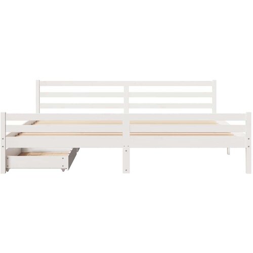 VidaXL Okvir kreveta bez madraca bijeli 200x200 cm od masivne borovine Slike