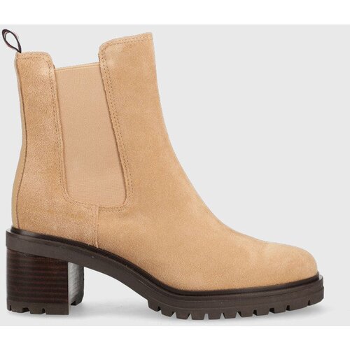 Tommy Hilfiger Chelsea iz semi&amp;scaron;a Outdoor Chelsea Mid Heel Boot ženski, bež barva Slike