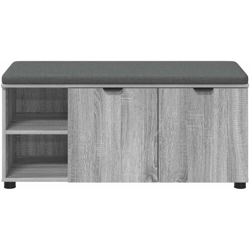  Klupa za hodnik s jastukom Sivi Sonoma 100 x 38 x 46 cm Slike
