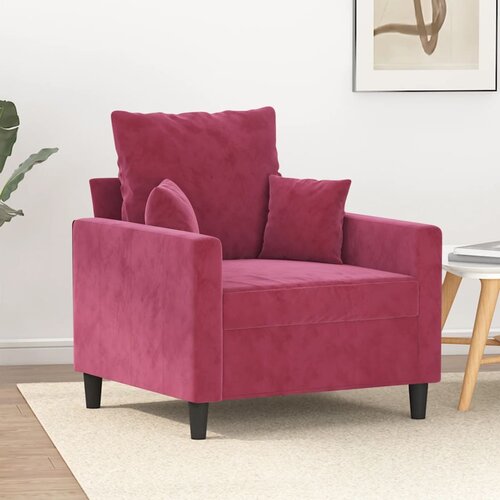  The Living Store Fotelj vinsko rdeč 60 cm žamet - Enosed, (21494892) Slike