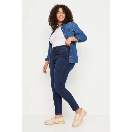 Trendyol Curve Plus Size Jeans - Navy blue - Skinny