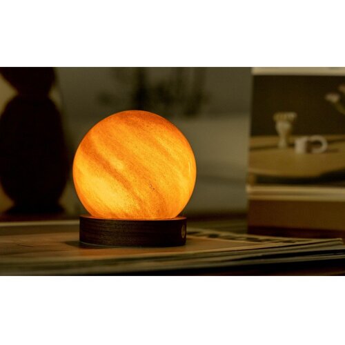 Gingko LED namizna svetilka v temni naravni barvi s steklenim senčilom (vi&amp;scaron;ina 9 cm) Sand Storm &amp;ndash; Slike
