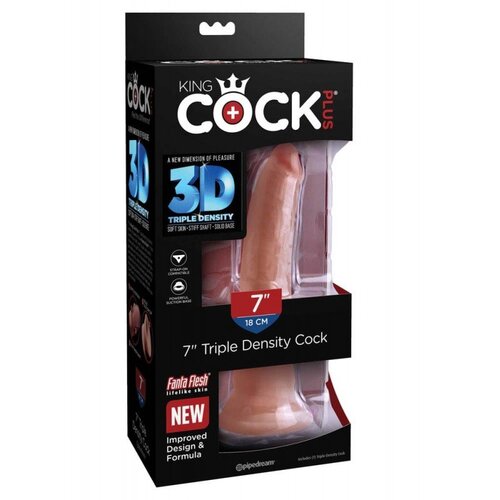 KING COCK PLUS DILDO Triple Density Tan 7, (20366488) Cene