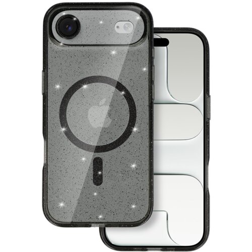 Onasi Silikonski ovitek Glitter MagSafe za iPhone 17 Air - prozorno črn z ble&scaron;čicami Cene