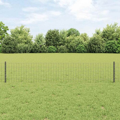 Euro ograda s postom 10 x 0,4 m Čelik premazan PVC-om Siva Cene
