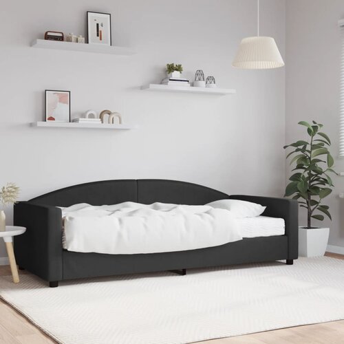  Dnevni krevet s madracem crni 90 x 200 cm od tkanine Cene