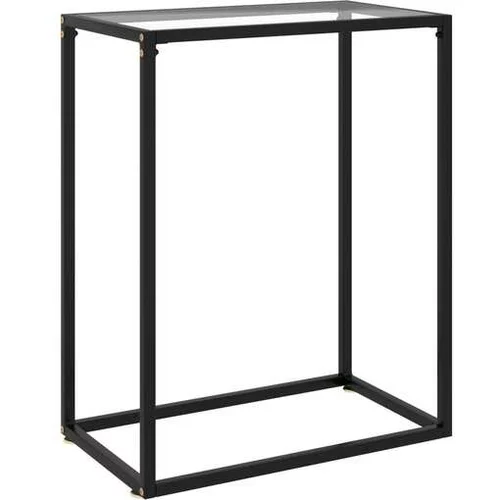  Konzolna mizica prozorna 60x35x75 cm kaljeno steklo