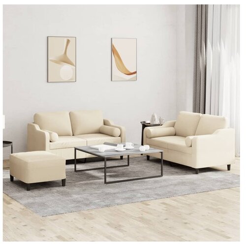 vidaXL 3-dijelni set sofa s jastucima krem od mikrovlakana Cijene