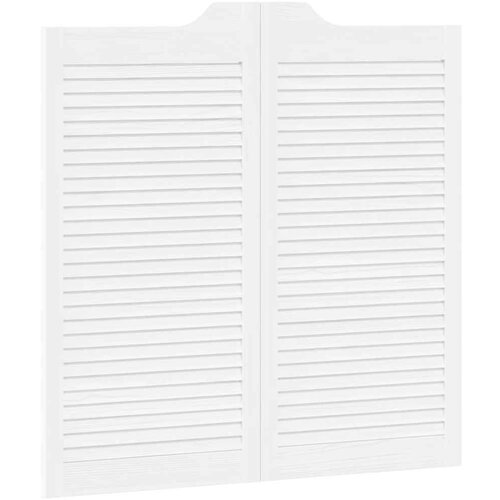 vidaXL Swing Doors Louvred Design 1 par Bela 100x100 cm, (21749481) Cene