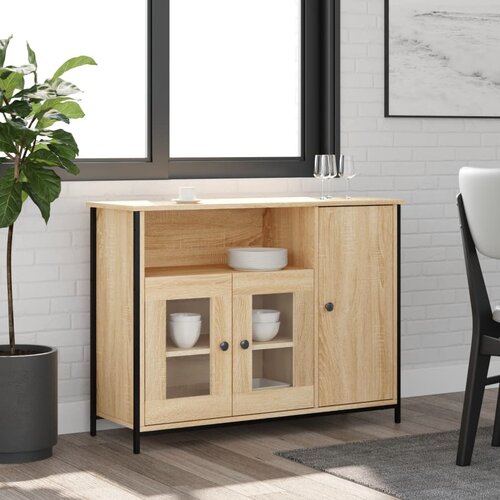 VidaXL Komoda boja hrasta sonome 100 x 35 x 75 cm konstruirano drvo Slike