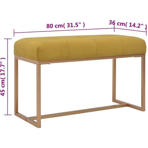 vidaXL Klupa 80 cm boja senfa baršunasta Cijene