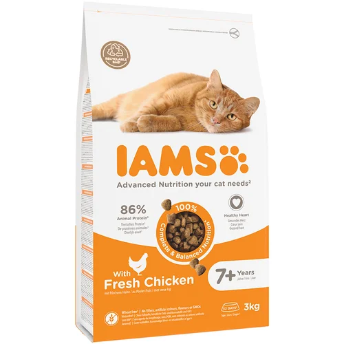 IAMS Advanced Nutrition Senior Cat s piščancem - Varčno pakiranje: 2 x 3 kg