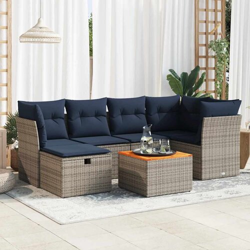vidaXL 7-dijelni set vrtnih sofa sivi od poliratana Cijene