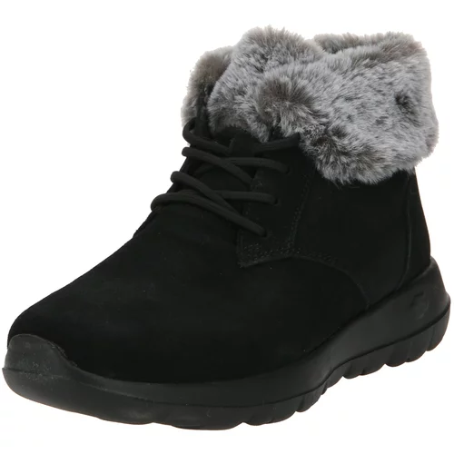 Skechers Škornji za v sneg pegasto siva / črna
