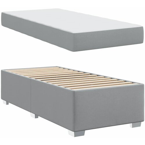  Krevetna konstrukcija Svijetlo siva 100 x 200 cm tkanina Slike