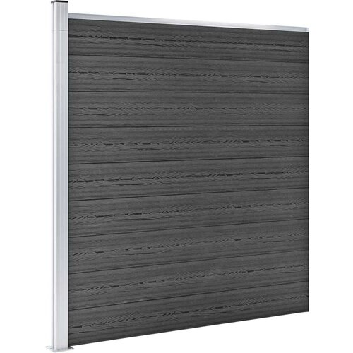 VidaXL set panela za ogradu WPC 526 x 186 cm crni Slike