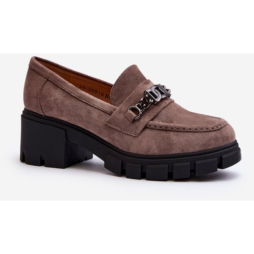 VINCEZA Beige Loafers on Chunky Heel Eriella Cijene