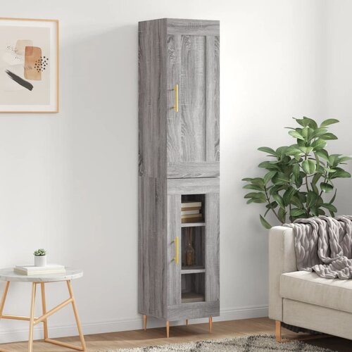 VidaXL Visoka omara siva sonoma 34,5x34x180 cm&amp;nbsp;inženirski les Slike
