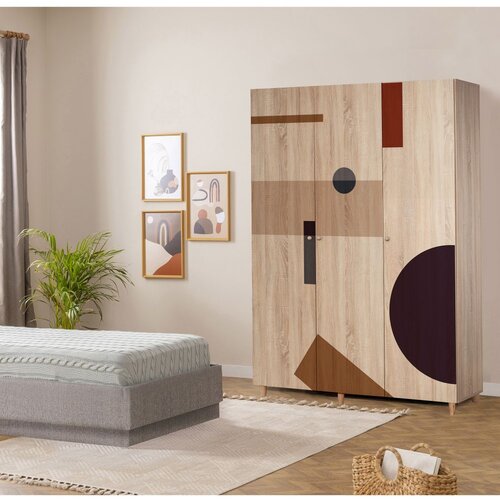 Woody Fashion Ormar Lena 3 -969, 135x192x52 cm, Hrast Cijene