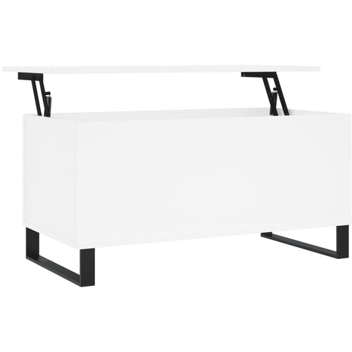 Maison Chic Klubska mizica - kavna mizica - Nizka mizica bela 90x44,5x45 cm inženirski les, (21754226) Slike
