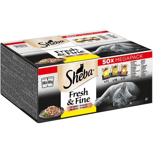 Sheba Multipack Fresh & Fine 50 x 50 g - S piletinom, peradi i puretinom u umaku Cijene