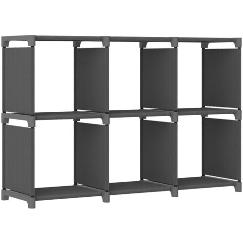 vidaXL regal s 6 kockastimi policami siv 103x30x72,5 cm blago Cene