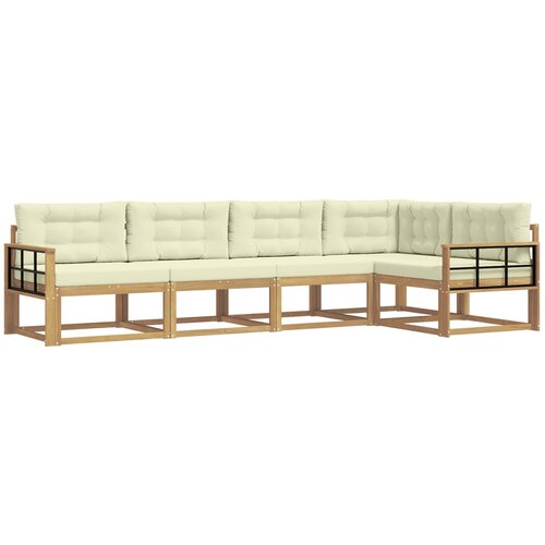 vidaXL Zunanja garnitura za sedenje 4 pcs Bela in krem Poliester, (5000280081) Cene