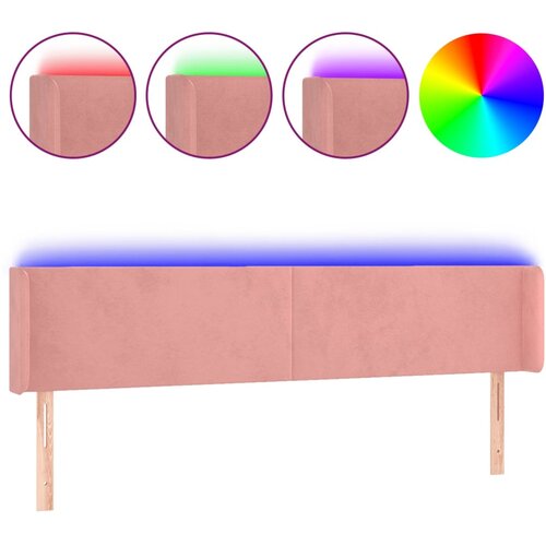 Maison Chic led posteljno vzglavje - vzglavna omarica - nočna omarica roza 203x16x78/88 cm žamet, (21710646) Cene
