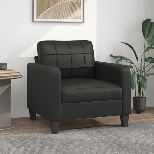  The Living Store Fotelj črn 60 cm umetno usnje - Enosed, (21445360) Slike