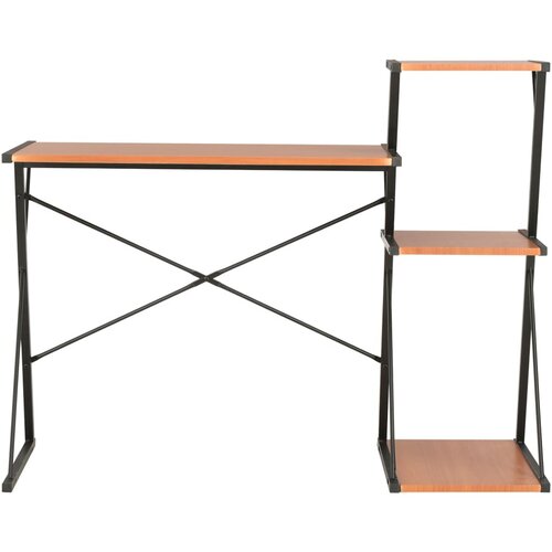 Maison Chic Pisalna miza - pisarniška miza - Računalniška miza s polico črna in rjava 116x50x93 cm, (21785519) Cene